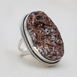 Large Astrophyllite Silver Designer Rings