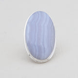 Blue Lace Agate Silver Rings