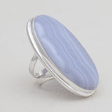 Blue Lace Agate Silver Rings