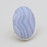 Blue Lace Agate Silver Rings