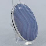 Blue Lace Agate Silver Ring