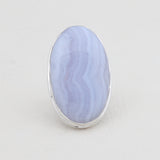 Blue Lace Agate Silver Rings