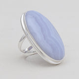 Blue Lace Agate Silver Rings