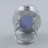 Blue Lace Agate Silver Ring