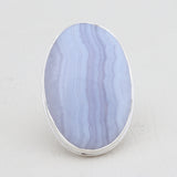 Blue Lace Agate Silver Rings