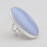 Blue Lace Agate Silver Rings