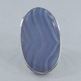 Blue Lace Agate Silver Ring