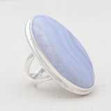 Blue Lace Agate Silver Rings