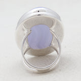 Blue Lace Agate Silver Rings
