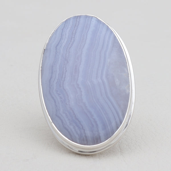 Blue Lace Agate Silver Rings