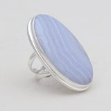Blue Lace Agate Silver Rings