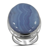 Blue Lace Agate Silver Ring