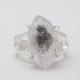 Raw Herkimer Quartz Silver Rings
