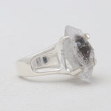 Raw Herkimer Quartz Silver Rings