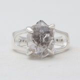 Raw Herkimer Quartz Silver Rings