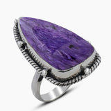 Purple Charoite Silver Rings