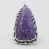 Purple Charoite Silver Rings