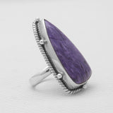 Purple Charoite Silver Rings