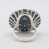 Larimar & Blue Topaz Silver Statement Rings