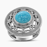 Larimar Silver Rings
