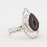 Coconut Geode Silver Rings