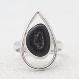Coconut Geode Silver Rings