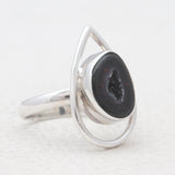 Coconut Geode Silver Rings