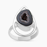 Coconut Geode Silver Rings