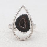 Coconut Geode Silver Rings