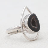 Coconut Geode Silver Rings