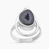 Coconut Geode Silver Rings