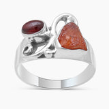 925 Sterling Silver Fanta Garnet Rings