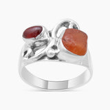 925 Sterling Silver Fanta Garnet Rings
