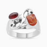 925 Sterling Silver Fanta Garnet Rings