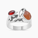 925 Sterling Silver Fanta Garnet Rings
