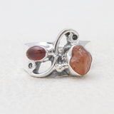 925 Sterling Silver Fanta Garnet Rings
