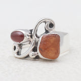 925 Sterling Silver Fanta Garnet Rings