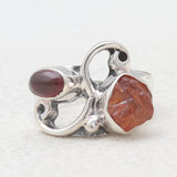 925 Sterling Silver Fanta Garnet Rings