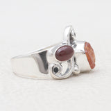 925 Sterling Silver Fanta Garnet Rings