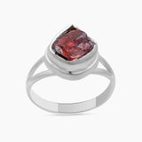 925 Sterling Silver Raw Garnet Rings