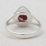 925 Sterling Silver Raw Garnet Rings