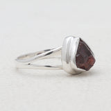 925 Sterling Silver Raw Garnet Rings