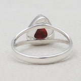 925 Sterling Silver Raw Garnet Rings