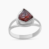 925 Sterling Silver Raw Garnet Rings
