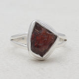 925 Sterling Silver Raw Garnet Rings