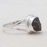 925 Sterling Silver Raw Garnet Rings