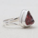 925 Sterling Silver Raw Garnet Rings