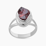 925 Sterling Silver Raw Garnet Rings