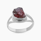 925 Sterling Silver Raw Garnet Rings