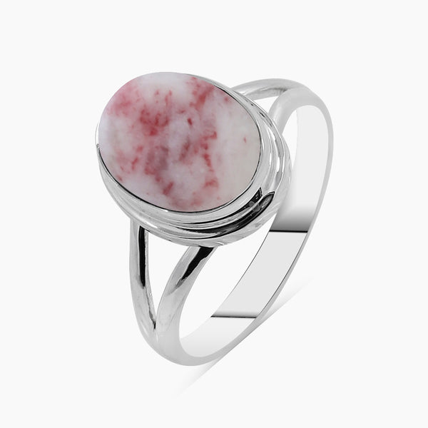 Pink Thulite Gemstone Silver Rings